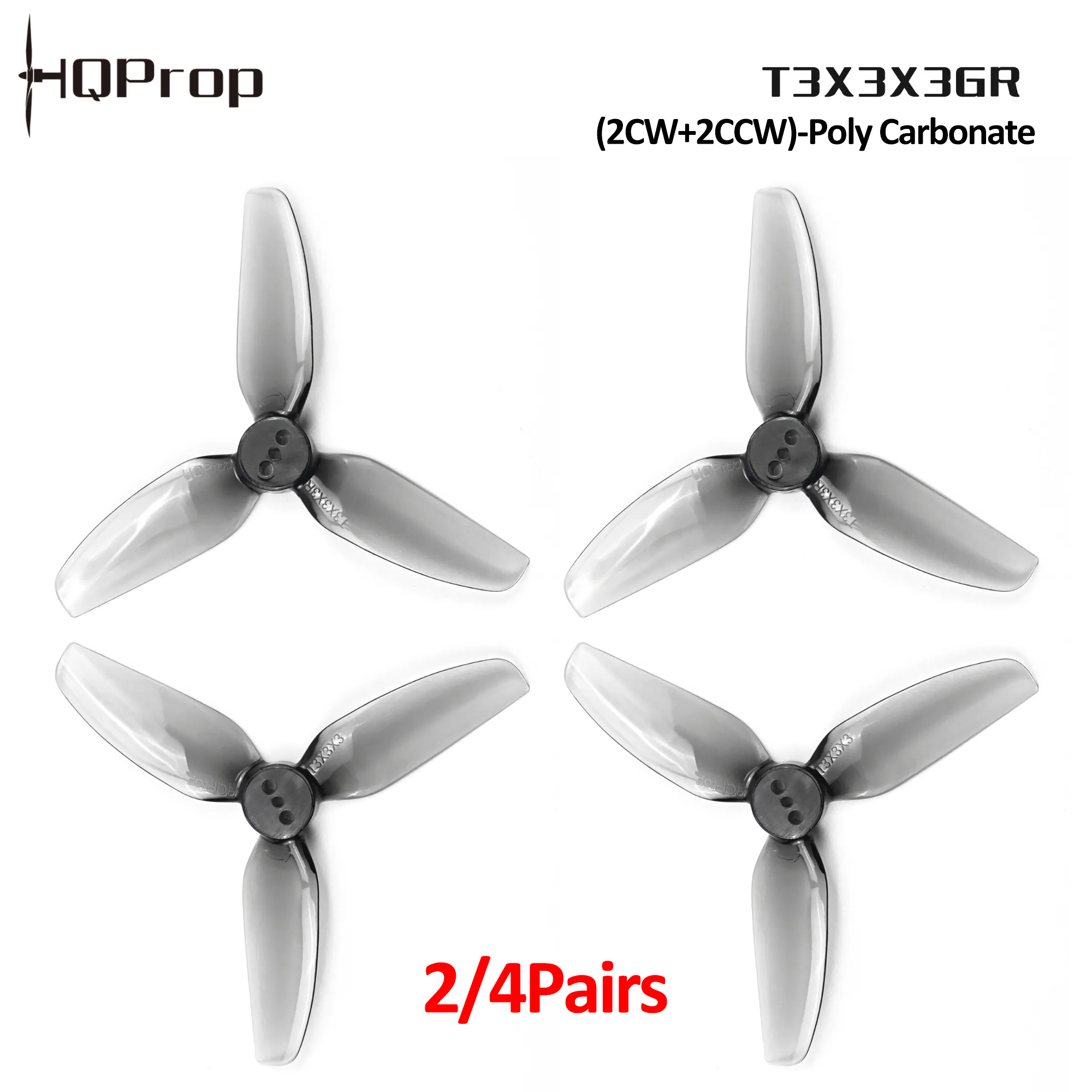 Fpv Drone Propeller - 2/4 paar HQProp T3X3X3GR propellers, 3